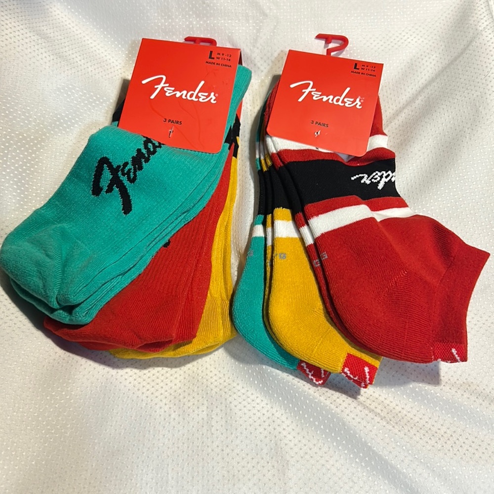 Fender Musical Instruments Socks Bundle 6 Total Pairs Perri’s Unisex Guitars